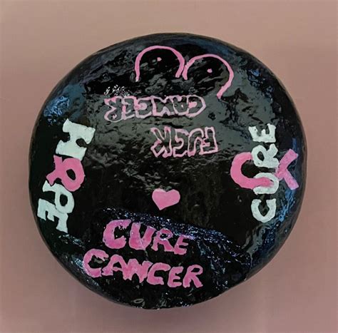 Breast Cancer Hand Painted Rock Breast Cancer Awareness Etsy