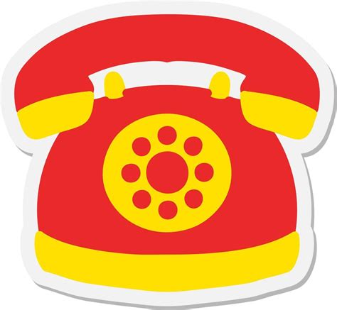 Old Style Telephone Sticker Vector Art At Vecteezy