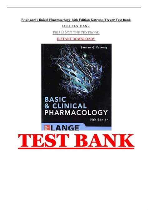 Test Bank For Basic And Clinical Pharmacology 15th Edition Katzung