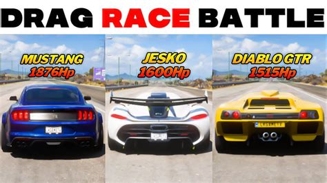 Fh Drag Race Ford Mustang Rtr Spec Vs Koenigsegg Jesko Vs