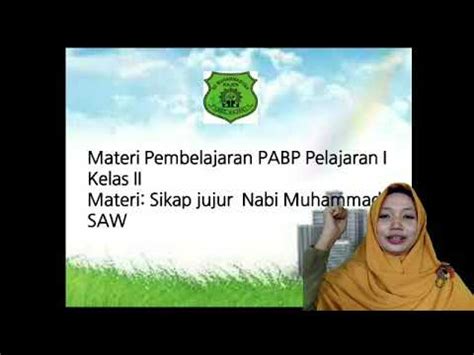 Kelas Pabp Bab Pertemuan Sikap Jujur Nabi Muhammad Saw Sd