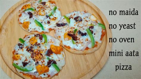 Wheat Flour Pizza Aata Pizza Healthy Pizza Recipe No Yeast No Oven Pizza Recipe Mini Pizza