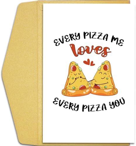 Qiliji Greeting Card Funny Pizza Love Card For