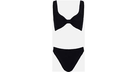 Hunza G Bonnie Seersucker Bikini In Black Lyst