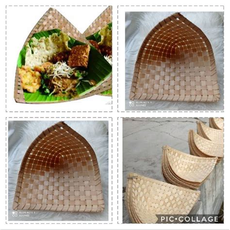 Jual Piring Pincuk Nasi Pecel Piring Bambu Multifungsi Shopee Indonesia