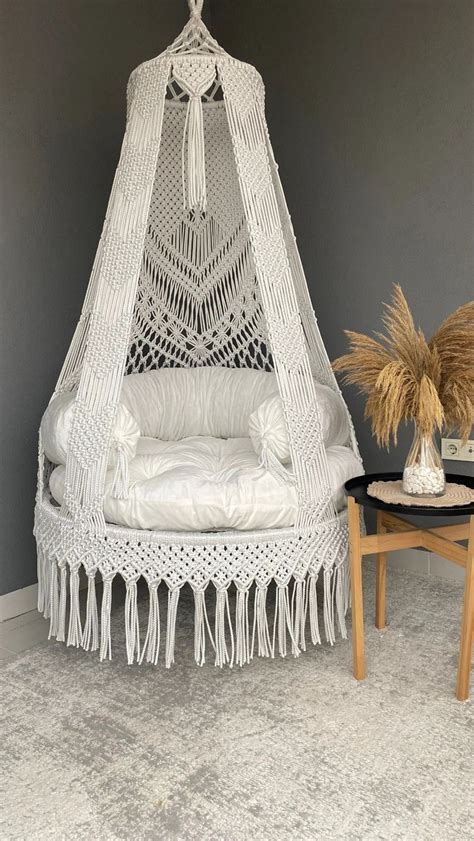 Alaaya Decor Macrame Swing White Pearl