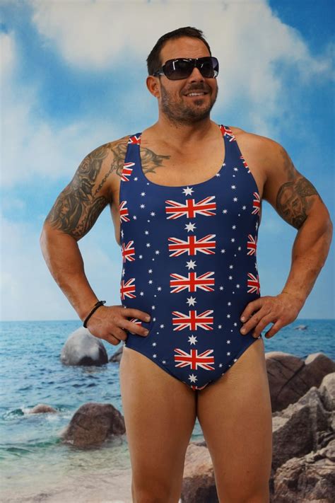 Aussie Flag Race Back Thong One Piece Oz Aussie Togs