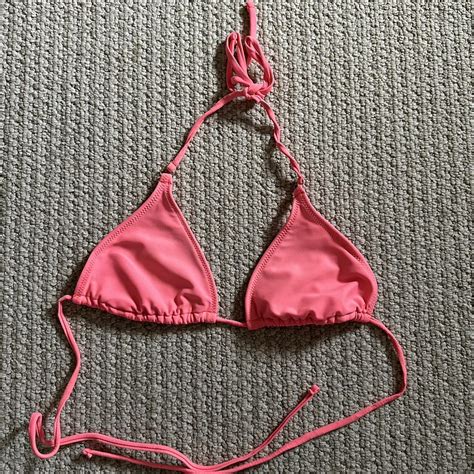 Hot Pink Bikini Top Worn Says Size Large But Depop