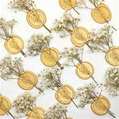 Made To Order Wax Seals With Dried Flowers For Sealing Invitations