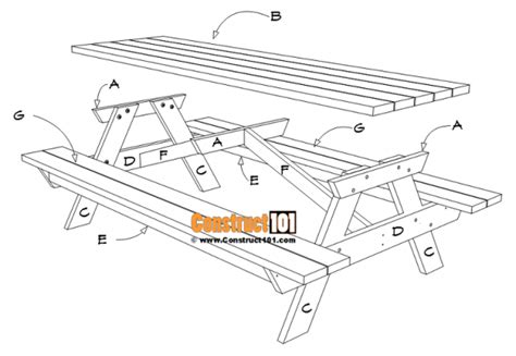 8 Foot Picnic Table Plans | DIY Projects - Construct101