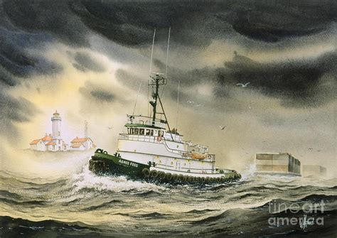 Tugboat Agnes Foss Painting By James Williamson Fine Art America