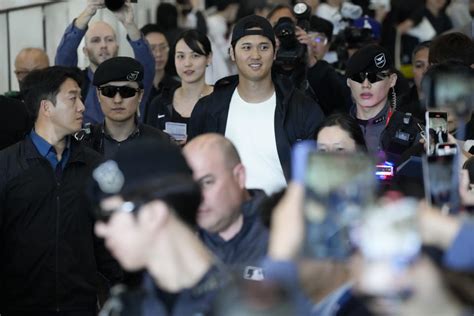 Baseball superstar Ohtani and his wife arrive in South Korea for ...