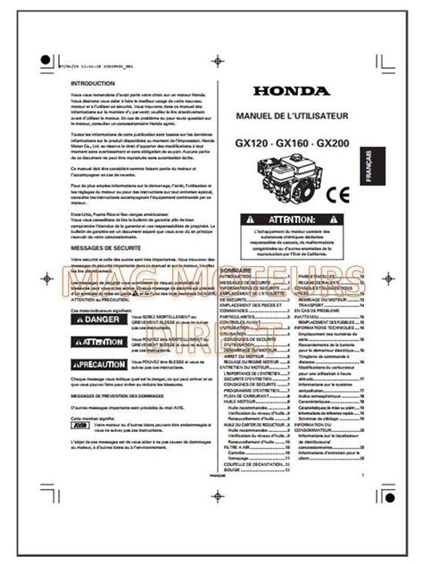 Manual De Usuario Honda Gx160 Gx200