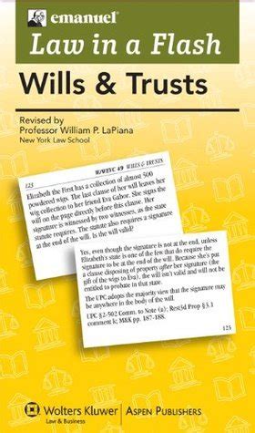 Emanuel Law In A Flash For Wills And Trusts By Lazar Emanuel Goodreads