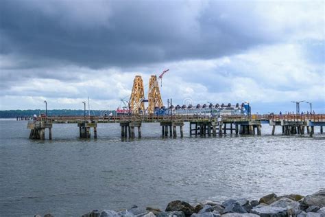 Golden Ray Shipwreck Beyond Pier Editorial Stock Photo - Image of capsized, marine: 208556408