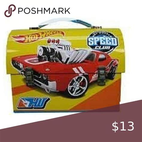 Hot Wheels Dome Carry All Tin Stationery Lunch Box Hot Wheels Lunch Box Toy Car