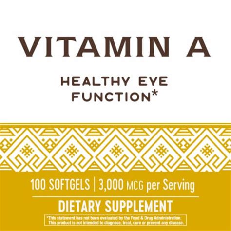 Natures Way Vitamin A Healthy Eye Function High Potency Vitamin A