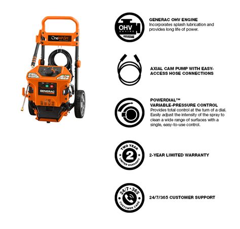 Generac 3100 Psi 28 Gpm Onewash Variable Speed Gas Pressure Washer 6602 The Home Depot