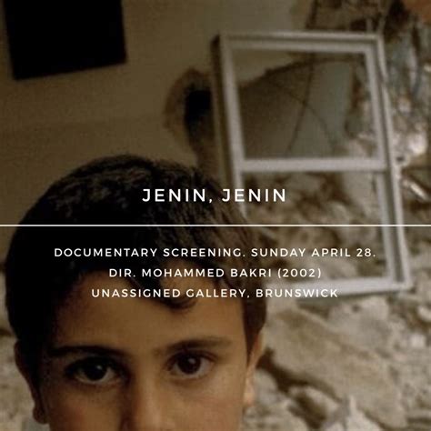 Jenin, Jenin Documentary Screening - Australia Palestine Advocacy Network - APAN