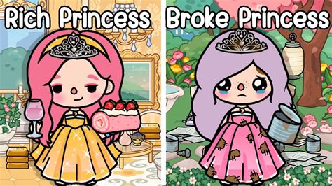 Rich Princess Vs Broke Princess 👸🏼🏚️toca Life World Toca Life Story