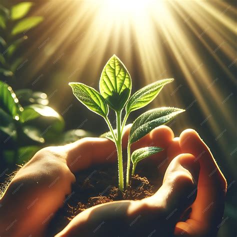 Premium Photo | Young green plant growing at sunlight in the garden