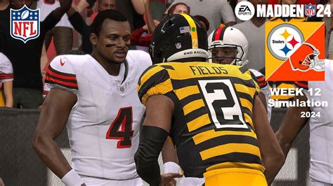 Madden 24 Steelers Vs Browns Week 12 Sim 2024 Full 15 Minute Quarters