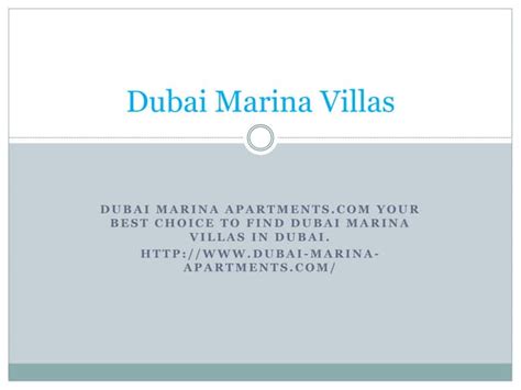 Dubai marina villas | PPT