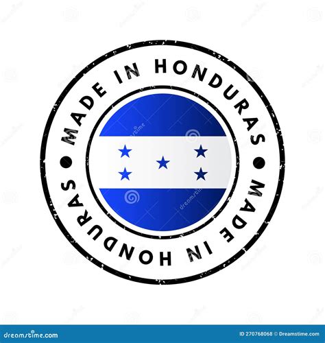 Hecho En Honduras Fondo Del Concepto De Sello De Emblema De Texto Stock