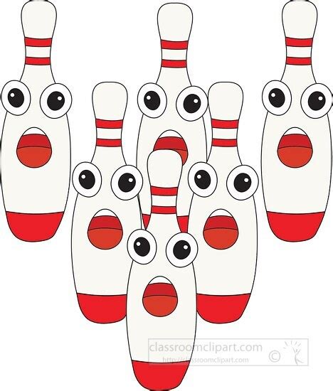 Bowling Clipart-cartoon style bowling pins