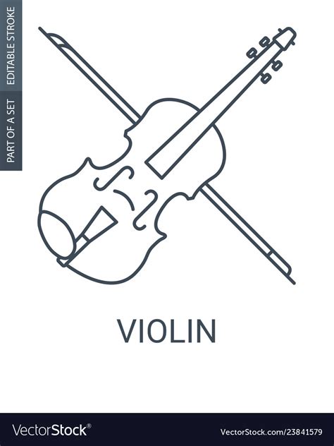 Violine Outline Icon Royalty Free Vector Image