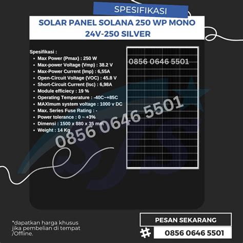 Jual Solar Cell Solana Wp Mono V Silver Oleh Sumber Jaya Surabaya