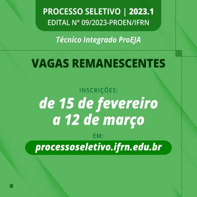 Divulgadas Vagas Para Cursos T Cnicos De N Vel M Dio Na Modalidade Eja