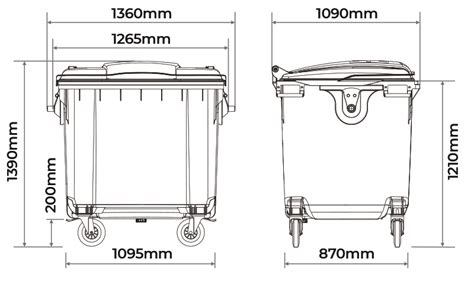 1100l Capacity Blue Wheelie Bin Wgr046 Richmond Rolling Solutions