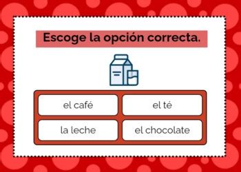 Spanish Foods And Drinks Vocabulary BOOM CARDS Las Comidas Y Las Bebidas