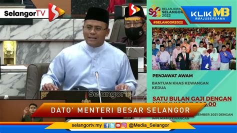 Penjawat Awam Selangor Terima Satu Setengah Bulan Gaji Selangortv