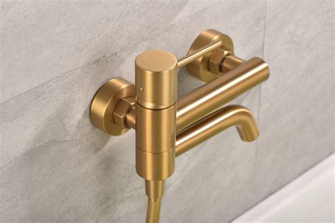 Grifer A Ba O Y Ducha Monomando Oro Cepillado Serie Monza Imex Products