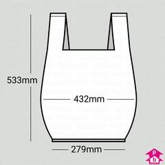 White Biodegradable Vest Carrier Bag Large Wide X High X