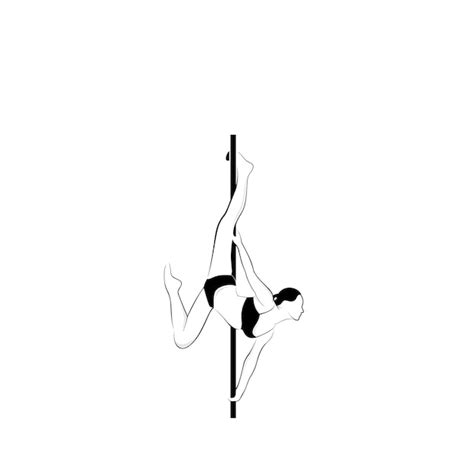 Silueta De Dise O De Logotipo De Pole Dance Vector Premium