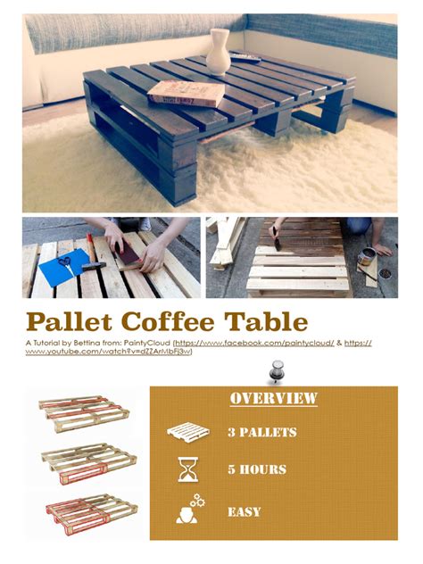 DIY Tutorial Pallet Coffee Table 1001pallets | PDF | Screw | Tools