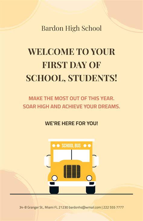 Free First Day Back To School Poster Template Edit Online And Download