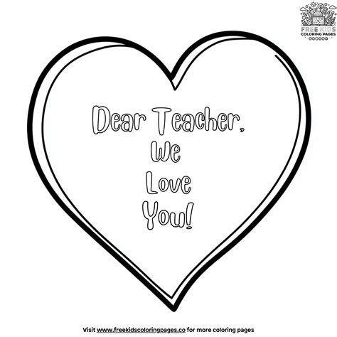 Heartfelt Teachers Appreciation Coloring Pages