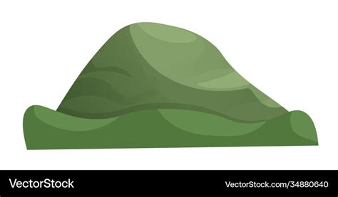 Cartoon green hill isolated on white background Vector Image