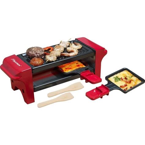 Bestron Appareil a raclette Mini Grill pour 1 à 2 personnes avec 2