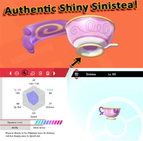 Pokemon Swordshield 6iv Antiquauthentic Sinistea Ultra Shiny Pokemon