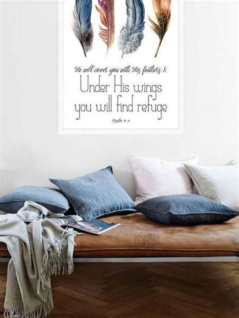 He Will Cover You With His Feathers And Under His Wings You Etsy