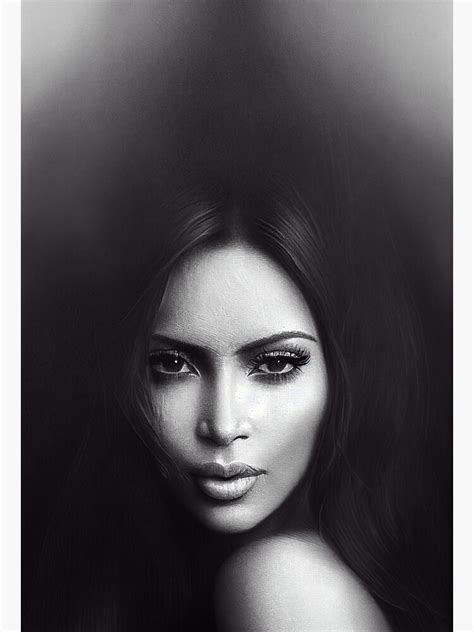 Black And White Portrait Of Kim Kardashian Sticker For Sale By