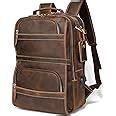 LANNSYNE Vintage Genuine Leather Backpack For Men 15 6 Inch Laptop Bag