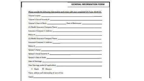 General Information Sheet Sample