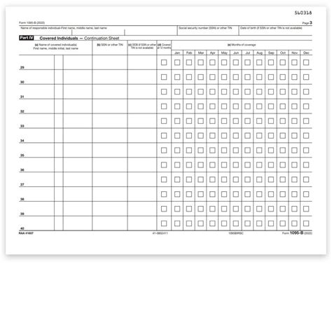 1095 B Continuation Forms Official Irs Format Zbp Forms