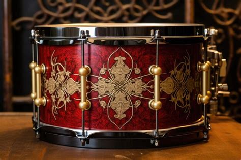 Premium Ai Image Custom Snare Drum With Intricate Design Created With